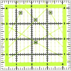 UOOU Quilting Ruler (4.5"X4.5"), Square Quilting Rulers Fabric Cutting Ruler Acrylic Quilters Rulers Clear Mark for Easy Precision Cutting and Crafts Quilting and Sewing 1 Pack